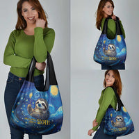 Sloth Life Is The Best Life Grocery Bag with Starry Night Sky