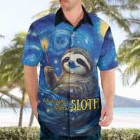 Sloth Life Is The Best Life Hawaiian Shirt with Starry Night Sky - Wonder Print Shop
