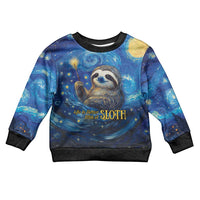 Sloth Life Is The Best Life Kid Ugly Christmas Sweater with Starry Night Sky - Wonder Print Shop