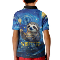 Sloth Life Is The Best Life Kid Polo Shirt with Starry Night Sky - Wonder Print Shop
