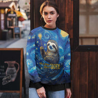 Sloth Life Is The Best Life Ugly Christmas Sweater with Starry Night Sky - Wonder Print Shop