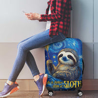 Sloth Life Is The Best Life Luggage Cover with Starry Night Sky - Wonder Print Shop