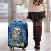 Sloth Life Is The Best Life Luggage Cover with Starry Night Sky - Wonder Print Shop