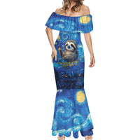 Sloth Life Is The Best Life Mermaid Dress with Starry Night Sky - Wonder Print Shop