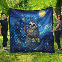 Sloth Life Is The Best Life Quilt with Starry Night Sky - Wonder Print Shop