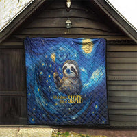 Sloth Life Is The Best Life Quilt with Starry Night Sky - Wonder Print Shop