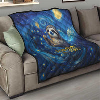 Sloth Life Is The Best Life Quilt with Starry Night Sky - Wonder Print Shop
