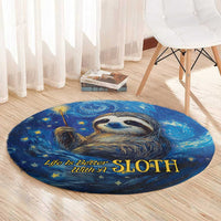 Sloth Life Is The Best Life Round Carpet with Starry Night Sky