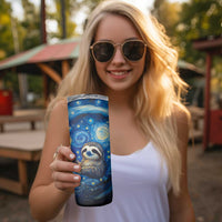 Sloth Life Is The Best Life Skinny Tumbler with Starry Night Sky - Wonder Print Shop