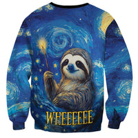 Sloth Life Is The Best Life Sweatshirt with Starry Night Sky - Wonder Print Shop