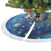 Sloth Life Is The Best Life Tree Skirt with Starry Night Sky - Wonder Print Shop