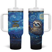 Sloth Life Is The Best Life Tumbler With Handle with Starry Night Sky - Wonder Print Shop