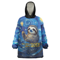 Sloth Life Is The Best Life Wearable Blanket Hoodie with Starry Night Sky - Wonder Print Shop