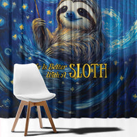 Sloth Life Is The Best Life Window Curtain with Starry Night Sky - Wonder Print Shop