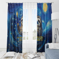 Sloth Life Is The Best Life Window Curtain with Starry Night Sky - Wonder Print Shop