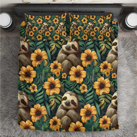 Sloth with Flowers Seamless Style Bedding Set LT9 - Wonder Print Shop