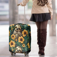 Sloth with Flowers Seamless Style Luggage Cover - Wonder Print Shop