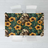Sloth with Flowers Seamless Style Tablecloth - Wonder Print Shop