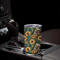 Sloth with Flowers Seamless Style Tumbler Cup - Wonder Print Shop
