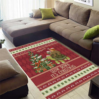 Sloth And Snail Riding A Turtle Wheeee Area Rug Slow Down It's Christmas LT9 - Wonder Print Shop