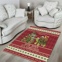 Sloth And Snail Riding A Turtle Wheeee Area Rug Slow Down It's Christmas LT9 - Wonder Print Shop