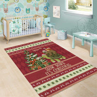 Sloth And Snail Riding A Turtle Wheeee Area Rug Slow Down It's Christmas LT9 - Wonder Print Shop