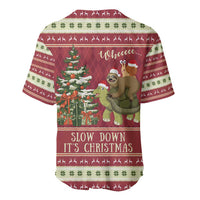 Sloth And Snail Riding A Turtle Wheeee Baseball Jersey Slow Down It's Christmas LT9 - Wonder Print Shop