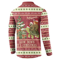 Sloth And Snail Riding A Turtle Wheeee Button Sweatshirt Slow Down It's Christmas LT9 - Wonder Print Shop