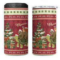 Sloth And Snail Riding A Turtle Wheeee 4 in 1 Can Cooler Tumbler Slow Down It's Christmas LT9 - Wonder Print Shop