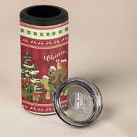 Sloth And Snail Riding A Turtle Wheeee 4 in 1 Can Cooler Tumbler Slow Down It's Christmas LT9 - Wonder Print Shop