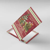 Sloth And Snail Riding A Turtle Wheeee Canvas Wall Art Slow Down It's Christmas LT9 - Wonder Print Shop