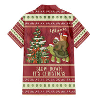 Sloth And Snail Riding A Turtle Wheeee Family Matching Mermaid Dress and Hawaiian Shirt Slow Down It's Christmas LT9 - Wonder Print Shop