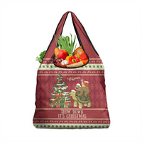 Sloth And Snail Riding A Turtle Wheeee Grocery Bag Slow Down It's Christmas