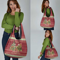 Sloth And Snail Riding A Turtle Wheeee Grocery Bag Slow Down It's Christmas