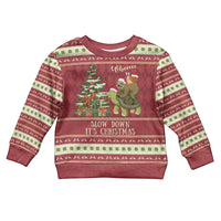 Sloth And Snail Riding A Turtle Wheeee Kid Ugly Christmas Sweater Slow Down It's Christmas - Wonder Print Shop