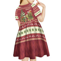 Sloth And Snail Riding A Turtle Wheeee Kid Short Sleeve Dress Slow Down It's Christmas - Wonder Print Shop