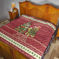 Sloth And Snail Riding A Turtle Wheeee Quilt Slow Down It's Christmas - Wonder Print Shop