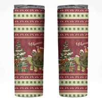 Sloth And Snail Riding A Turtle Wheeee Skinny Tumbler Slow Down It's Christmas - Wonder Print Shop