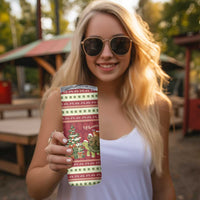 Sloth And Snail Riding A Turtle Wheeee Skinny Tumbler Slow Down It's Christmas - Wonder Print Shop