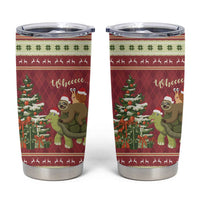 Sloth And Snail Riding A Turtle Wheeee Tumbler Cup Slow Down It's Christmas - Wonder Print Shop