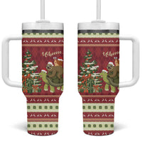 Sloth And Snail Riding A Turtle Wheeee Tumbler With Handle Slow Down It's Christmas - Wonder Print Shop
