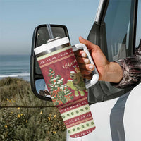 Sloth And Snail Riding A Turtle Wheeee Tumbler With Handle Slow Down It's Christmas - Wonder Print Shop