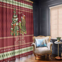 Sloth And Snail Riding A Turtle Wheeee Window Curtain Slow Down It's Christmas - Wonder Print Shop