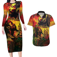 Happy Birthday King of Reggae Couples Matching Long Sleeve Bodycon Dress and Hawaiian Shirt LT9 - Wonder Print Shop