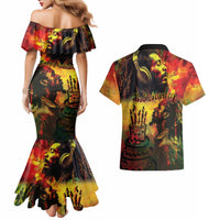 Happy Birthday King of Reggae Couples Matching Mermaid Dress and Hawaiian Shirt LT9 - Wonder Print Shop