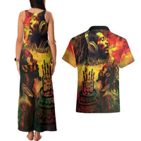 Happy Birthday King of Reggae Couples Matching Tank Maxi Dress and Hawaiian Shirt LT9 - Wonder Print Shop