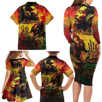 Happy Birthday King of Reggae Family Matching Long Sleeve Bodycon Dress and Hawaiian Shirt LT9 - Wonder Print Shop