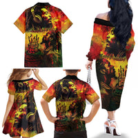 Happy Birthday King of Reggae Family Matching Off The Shoulder Long Sleeve Dress and Hawaiian Shirt - Wonder Print Shop