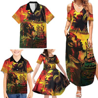 Happy Birthday King of Reggae Family Matching Summer Maxi Dress and Hawaiian Shirt - Wonder Print Shop