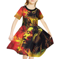 Happy Birthday King of Reggae Kid Short Sleeve Dress - Wonder Print Shop